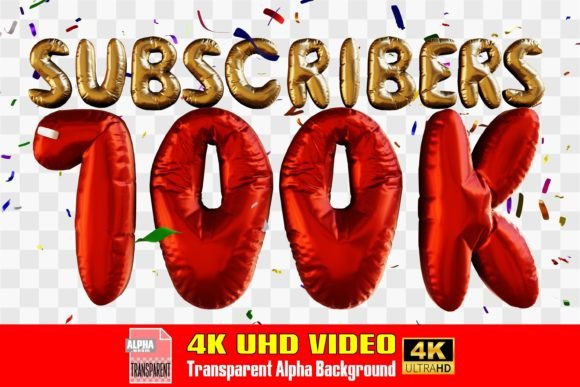 Celebrate Milestones with 100K Subscribers Text and Confettis