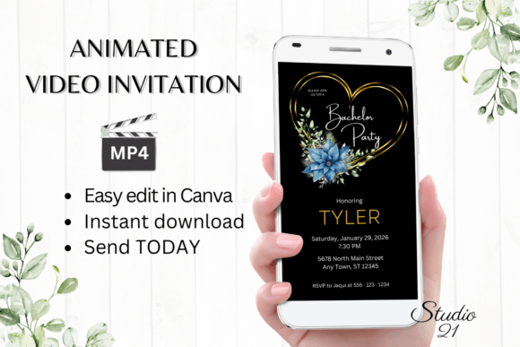 Christmas Bachelor Party Invite W5219: A Festive Digital Evite Solution