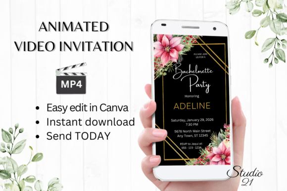 Christmas Bachelorette Party Evite W6195: A Festive Digital Invite