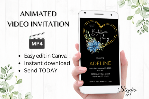 Christmas Bachelorette Party Evite W6219: Festive Digital Invites