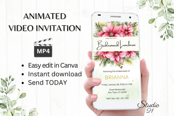 Christmas Bridesmaid Luncheon W4196BL: A Festive Serif for Holiday Designs