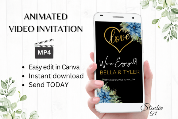 Christmas Engagement Announcement W1211B: A Modern Festive Reveal