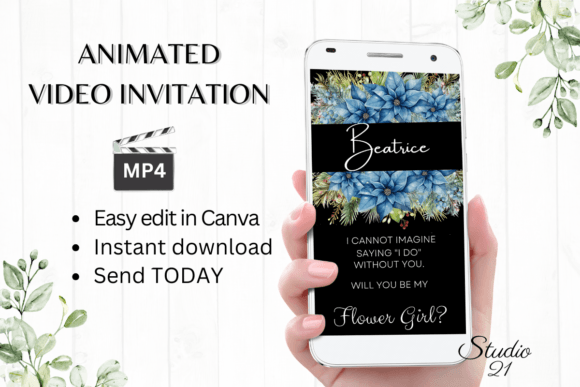 Christmas Flower Girl Proposal W3217FG: A Festive Digital Invitation