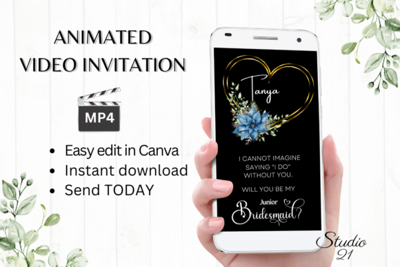 Christmas Junior Bridesmaid W3219JM: Festive Script for Invitations
