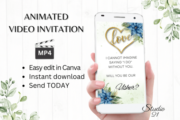 Christmas Usher Proposal W3210U: Your Festive Digital Invite Template