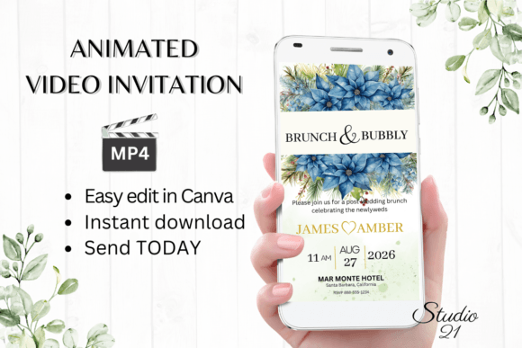 Christmas Wedding Brunch Invite W9216: A Festive Digital Solution