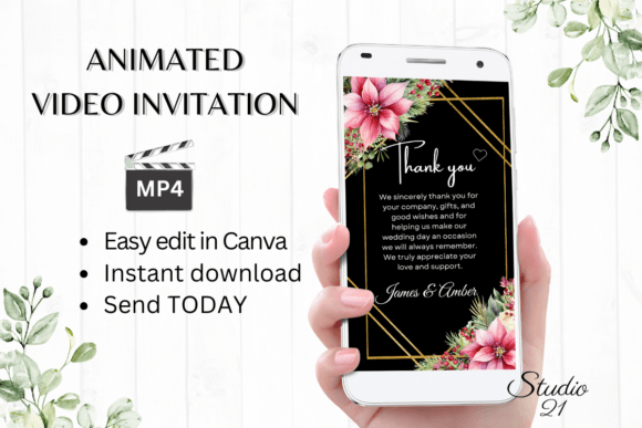 Christmas Wedding Thank You W9195TU: A Festive Script for Digital Invitations