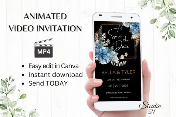 Digital Save the Date Announcement W2213: A Modern Evite