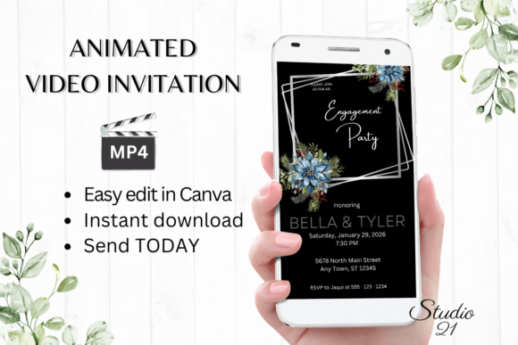 Elevate Your Winter Nuptials with the W1253 Digital Invite