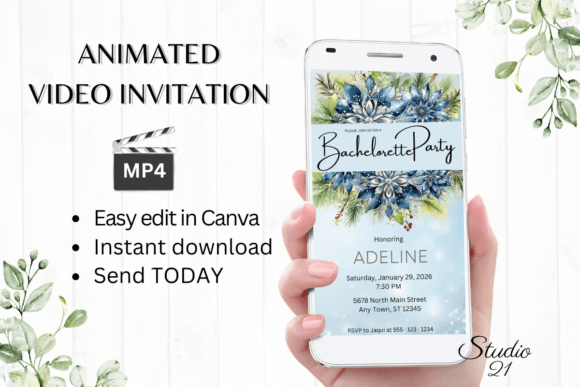Winter Bachelorette Party Evite W6256: A Modern Twist on Celebration