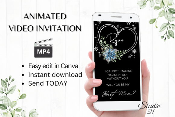 Winter Best Man Proposal W3259BM: A Bold Display Typeface for Impactful Designs