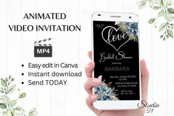 Winter Bridal Shower Invite W4251: A Digital Template for Effortless Celebration