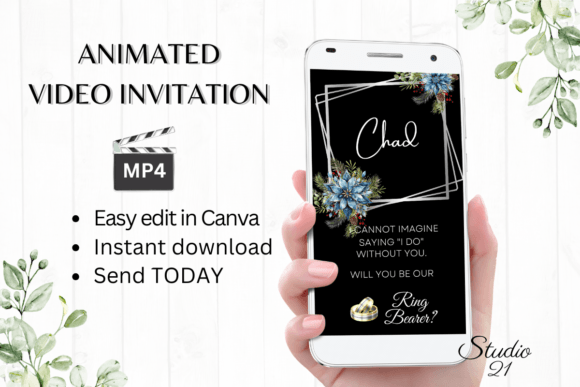 Winter Ring Bearer Proposal W3253RB: A Digital Invitation That Delivers