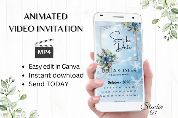 Winter Save the Date W2252B: A Crisp Choice for Modern Invitations