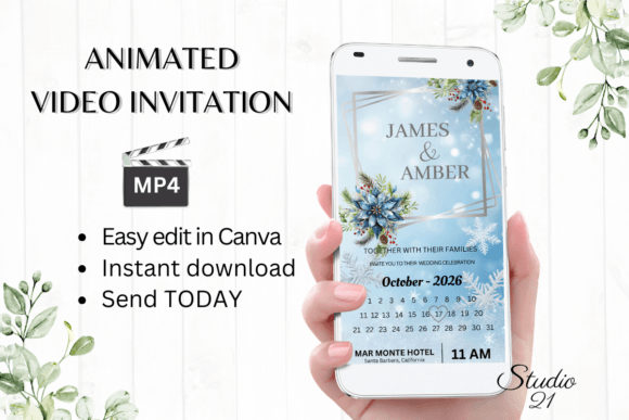 Winter Wedding Invitation W8252B: Effortless Elegance