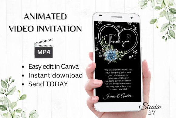 Winter Wedding Thank You W9259TU: The Digital Evite That Saves Your Sanity